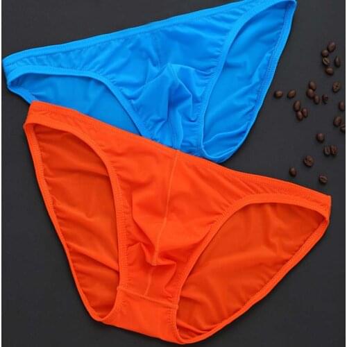 Mens Briefs Soft Breathable Silk Sexy Underwear Mens Hot Hips Up Transparent Jockstrap Sexy Colorful Undies Cueca