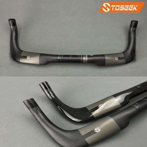 TOSEEK Cycling Handlebar Carbon Fiber Handlebar 31.8mm Road Bike Bent Bar Racing Bullhorn Bar 400/420/440mm bicycle accessories
