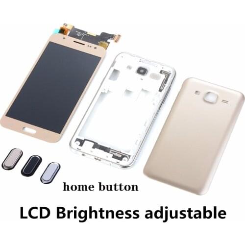For Samsung Galaxy J7 2015 J700F J700H J700FN LCD Touch Screen Digitizer Display+Housing Middle Frame Cover+Battery Back Cover