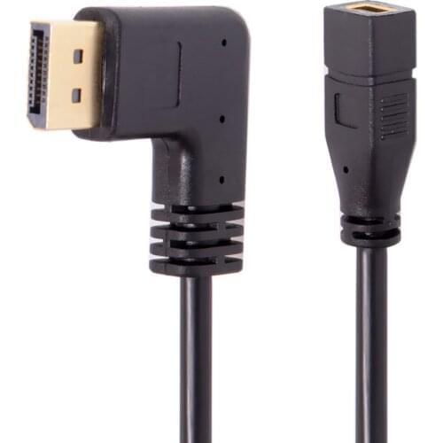 Zihan Mini DP DisplayPort Female to Left Angled DP DisplayPort 90 Degree Cable for Displays Monitors