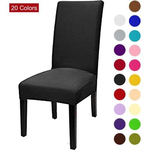 30 Solid Color Chair Cover Spandex Stretch Elastic Slipcovers Chair Covers White For Dining Room Kitchen Wedding Banquet Hotel