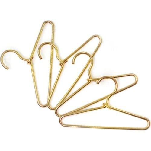 4pcs 1:12 Miniature Dollhouse Clothing Hangers Clothes Hook Bedroom Wardrobe Decor Doll House Accessories Gift