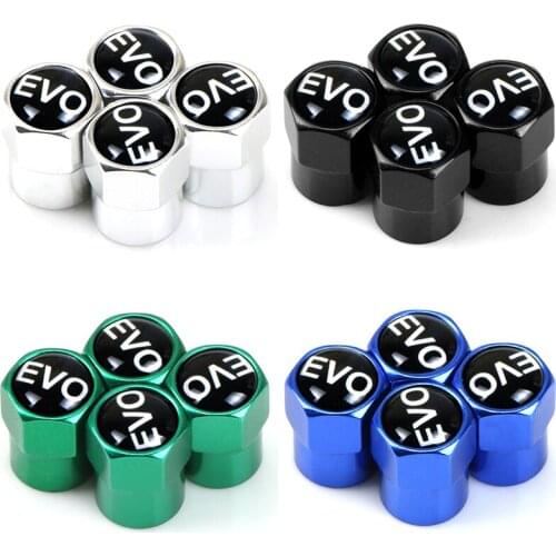 4PCS Car Styling for mitsubishi EVO 2007-2018 Aluminum Valve Caps Car Wheel Tires Valves Tyre Stem Air Caps Accessories
