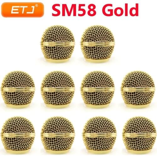 Polished Gold 2pcs SM58s/Beta58 Mesh Grille Ball Metal Ball For Shure Microphone Accessories