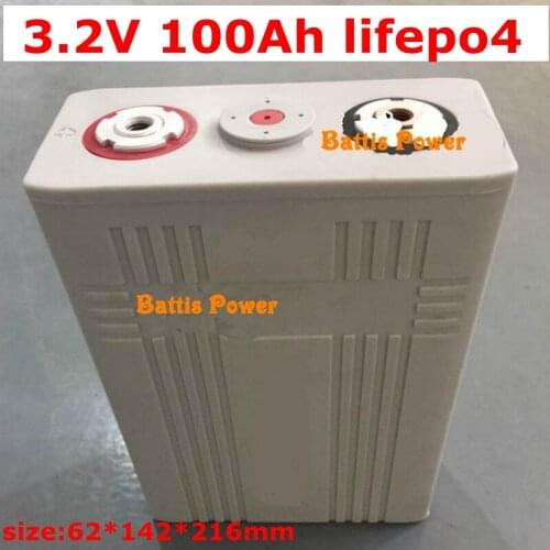 1pcs 3.2v Lifepo4 Battery 100ah Lifepo4 100ah 100A Power EV Battery Pack Diy 12v Battery for Solar System Cells Energy Storage