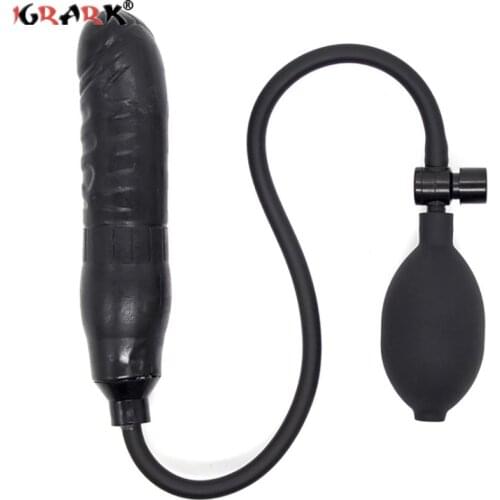 Inflatable Butt Plug Anal Beads Dildo Blow Up Expanding Enema Anal Plug plugfor Beginners Trainer Prostate Massager