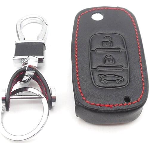 Car folding key Leather Case for LADA Sedan Largus Kalina Granta Vesta X-Ray XRay Remote Key Fob Cover Protect Set