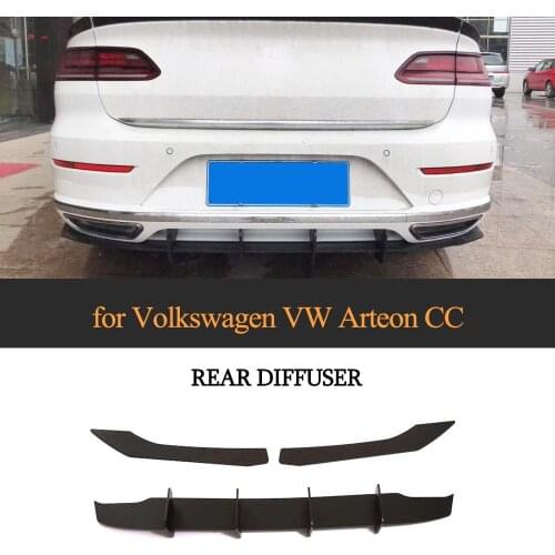 Car Rear Bumper Lip Diffuser Spoiler For Volkswagen VW CC Arteon 2019 2020 Car Rear Diffuser Spoiler Black ABS