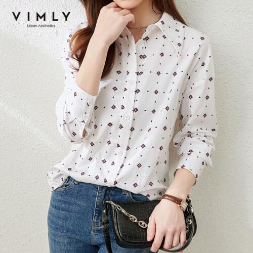 Vimly 2021 Spring Women Floral Print Blouse Fashion Turn Down Collar Single Breasted Shirt Elegant Female Blusas Tops F6166