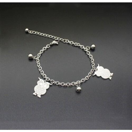 Stainless Steel Cute Owl Bracelet for Women Animal Pulseira Feminina Lovers Engagement Jewelry