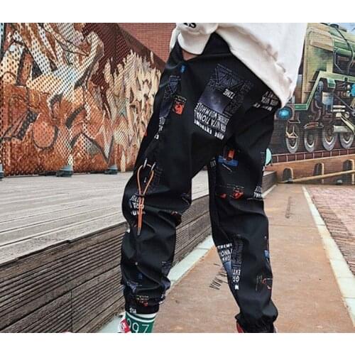 Hip hop Pants Men Loose Joggers Print Streetwear Harem Pants Clothes Ankle lengt