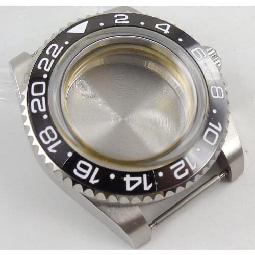 Fit NH35 /NH36 ETA 2836 MIYOTA 8215 Automatic Stainless Steel 40mm Watch Case Flat Sapphire Glass Rotating Bezel Screw Crown