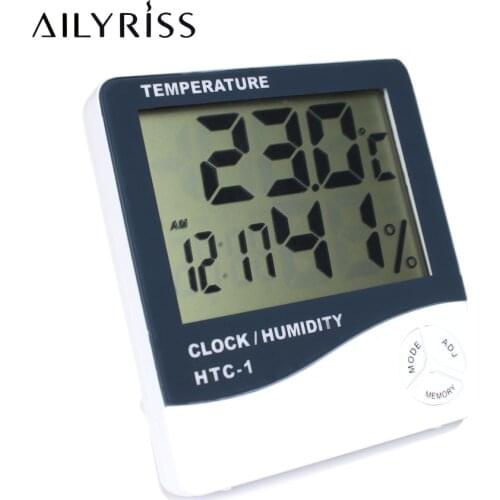 Indoor Eyelash LCD Digital Temperature Humidity Meter With Clock Grafted Eyelashes Extension Tool Hygrometer Weather Station
