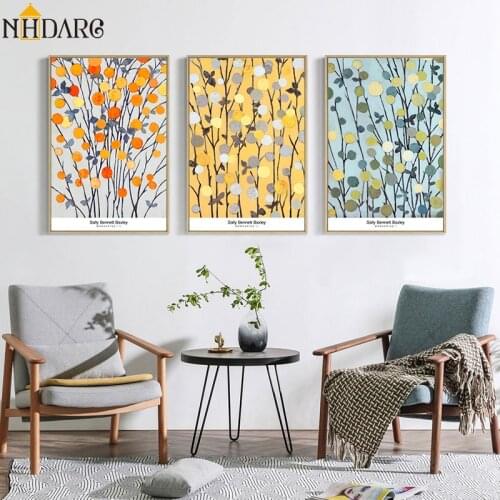 Canvas Print Painting Poster Art Colorful Flowers Chic Abstract Style Wall Pictures for Living Room Home Decoration Giclee Print