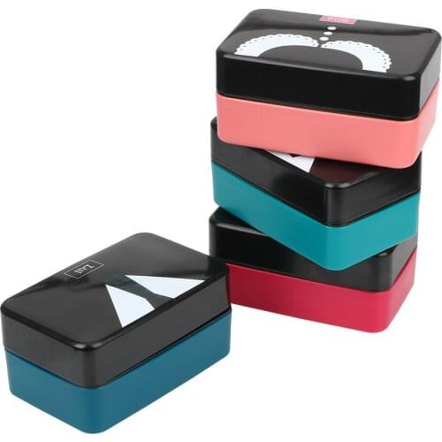 Dim Sum Sushi Box Plastic Lunch Box For Student Child Adult Multifunction Double Layer Food Container Microwaveable Lunch Box