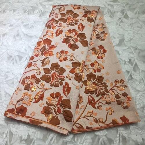 Nice Wedding Jacquard Brocade Fabric African Damask Lace Tissu Material Cloth Patchwork Tecido For Sewing Dress 5 Yards DJB10
