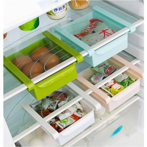 Creative Kitchen Storage Compartment Refrigerator Partition Layer Food Organizer Plastic Storage Box Freezer Drawer Storage Rack
