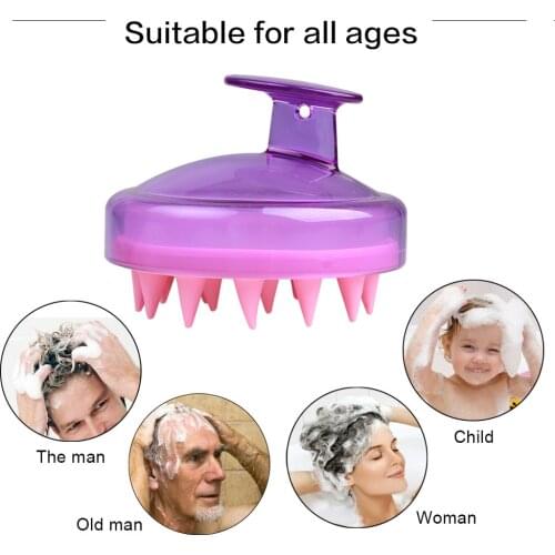 Soft Hair Brush Clean Scalp Silicone Massage Blood Meridians Shampoo Portable Massage The Blood Vessels of The Head Mini Tool