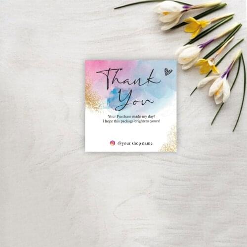 Customize Small Thank You Card Thank You Package Insert Modern Business Thank You Iridescence Thank You For Your Purchase 2*2in