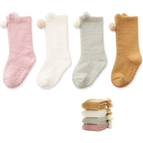 Non-slip Baby Socks Autumn Winter Coral Fleece Socks Warm Toddler Boy Girls Floor Socks Infant Clothing Accessories Thicken