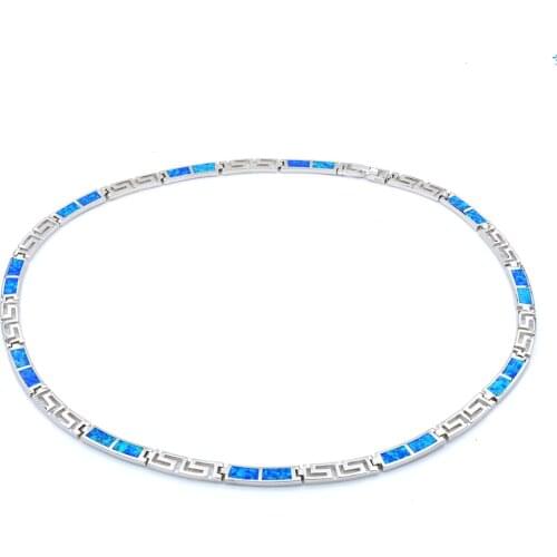 Ocean Blue Fire Opal Choker Necklace 48CM Length