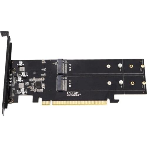 PCIE4.0 X16 To M.2 M Key NVME 4 SSD Raid Adapter Card 8000MB/S For Laptop 22110 2280 Hard Drive