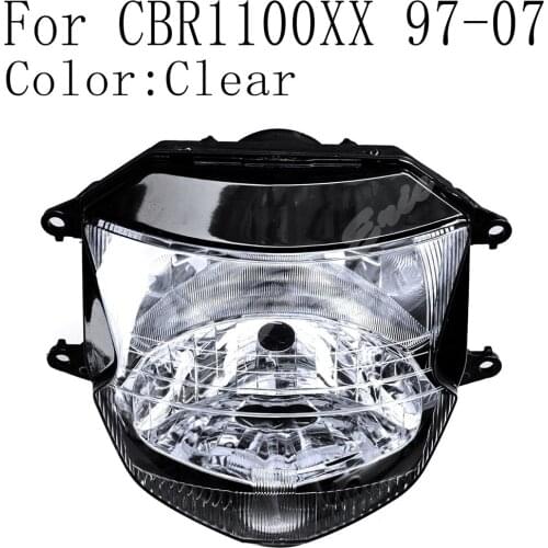 Motorcycle Front Headlight Lamp Assembly For Honda CBR1100XX 1997 1998 1999 2000 2001 2002 2003 2004 2005 2006 2007 Clear Lens