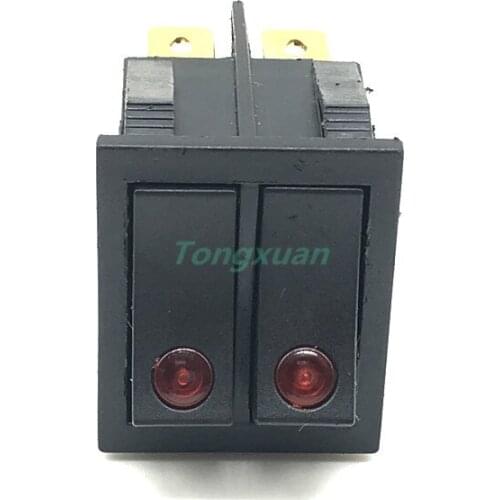 KCD4-202 Rocker switch belt Cat-eye Red LED switch Duplex Button Switch double Switch 15A 250V 20A 125V