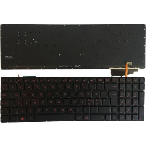 Nordic keyboard FOR ASUS GL552 GL552J GL552JX GL552V GL552VL GL552VW N552VW N552VX G771JM G771JW backlit black laptop keyboard