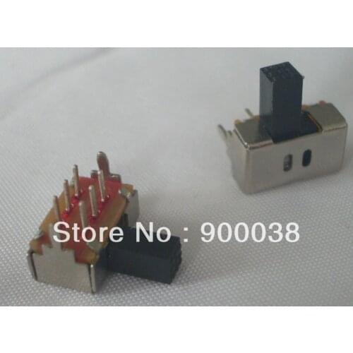 Slide Switch DIP type right angle 6pin dual 2P2T Height 6mm SK-22D02G6 ROHS Free shipping by UPS 1000pcs