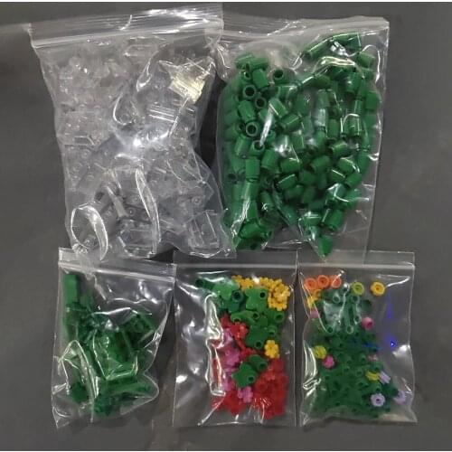 473Pcs MOC Building Block Vase Model Stem Assembly Toy Compatible With Lego Flower Bouquet 10280 Kit - Green Translucence