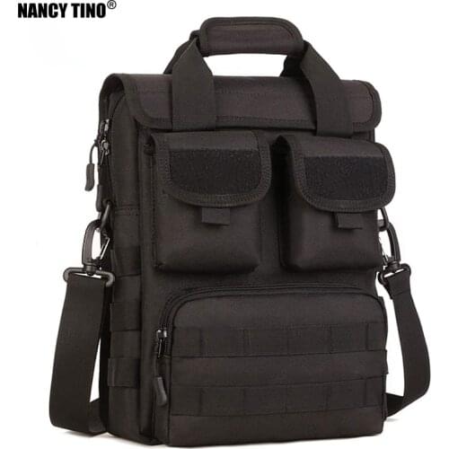 NANCY TINO Tactical Briefcase Military Messenger Bag 12" Laptop Shoulder Bag Camouflage Molle Hunting Camping Hiking Sports Bags
