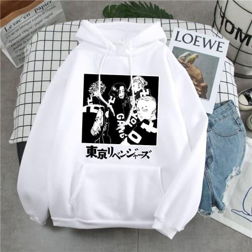 Hoody Tokyo Revengers Japan Anime Letters Print Mens Hoodies Korean Harajuku Men Sweatshirts Warm Punk Pullover Rock Clothing