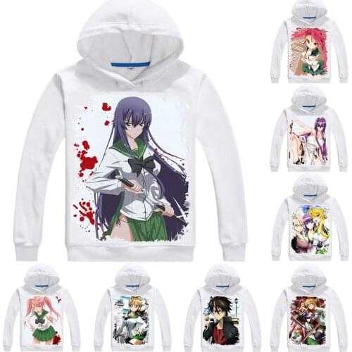 Coolprint Anime Hoodies Apocalyptic Academy Highschool of the Dead 3D Hoodies Long Hooded Saeko Busujima Cosplay Sweatshirts