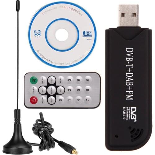 Tv Stick USB2.0 Digital DVB-T SDR+DAB+FM TV Tuner Receiver Stick RTL2832U+ FC0012 with Remote Control Tuner Recorder Quality