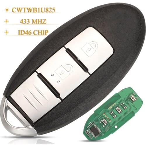 Kuttery 2 Buttons Remote Car Key Fob 433mhz Id46 Pcf7952 Chip CWTWB1U825 For Nissan Micra Juke Note Leaf Cube Navara