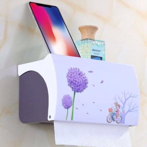 GURET Waterproof Toilet Paper Holder Plastic Wall Mount Paper Towel Dispenser For Toilet WC Bathroom Accessories Creative Tray