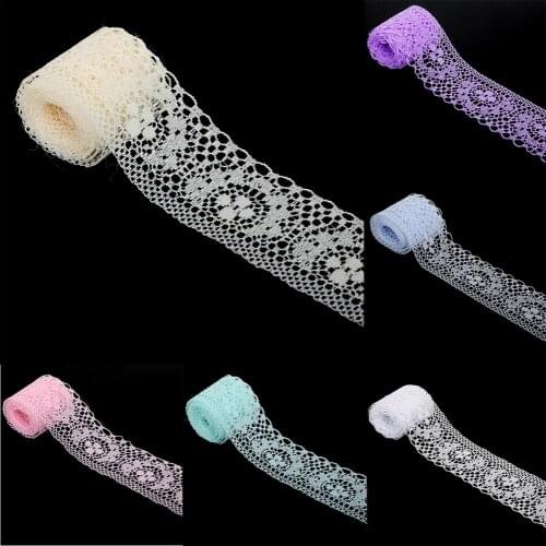 High Quality Beautiful Multiple Colors Lace Ribbon Tape Lace Trim DIY Embroidered For Sewing Decoration african lace fabric