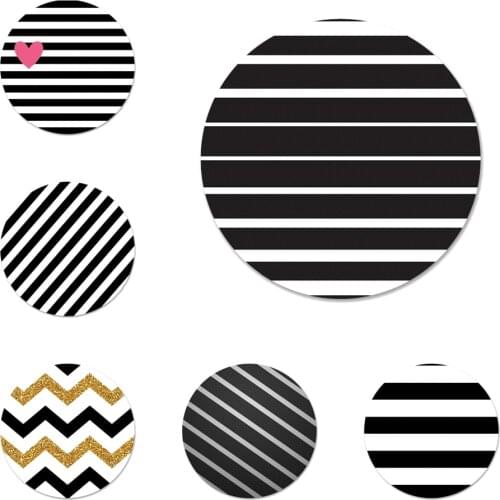 Black strip Icons Pins Badge Decoration Brooches Metal Badges For Clothes Backpack Decoration 58mm