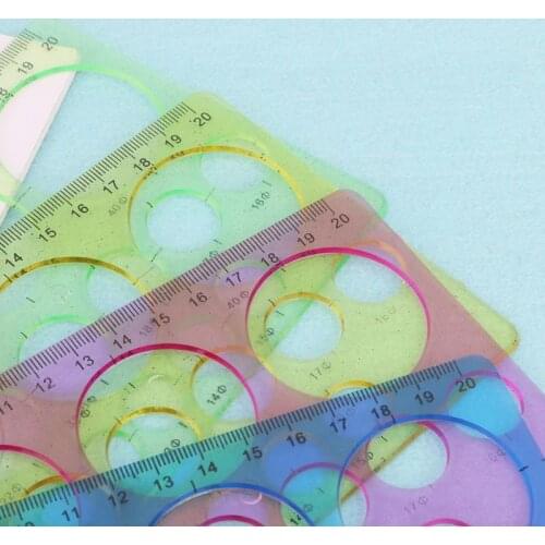 1PC Plastic Circles Geometric Template Ruler Stencil Drawing Tool Stationery for student R9UA