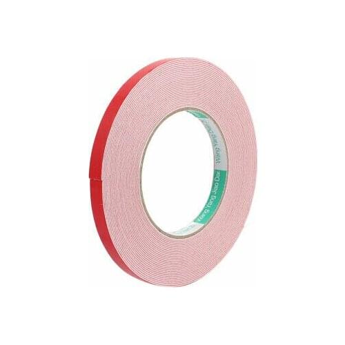 10M 10mm x 1mm Dual-side Adhesive Shockproof Sponge Foam Tape Red White 5pcs