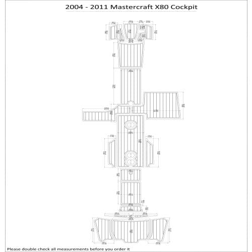 2004 - 2011 Mastercraft X80 Swim Platform & Cockpit Pad Boat EVA Teak Decking 1/4" 6mm