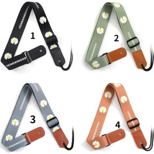 2021 Foreign Trade New Products Free Perforated Ukulele Strap Cotton Hemp Sunflower Small Guitar Tail Nail Accessories