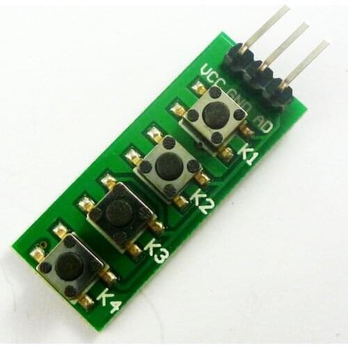 3.3V 5V KC11B04 4 key Analog Buttons AD Keypad Board ADC port keyboard for Arduino UNO MEGA2560 DUE ARM AVR PIC