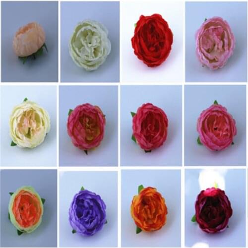 5pcs 10x7cm Silk Artificial Peony Rose Flower Head For DIY Garland Craft Flower Accessories Wedding Decoration