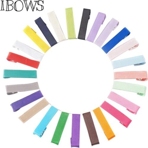 50 Pcs/lot 1.6" Ribbon Covered Hair Clips For Girls DIY Hair Accessories Handmade Mini No-Slip Alligator Clips Hairgrips