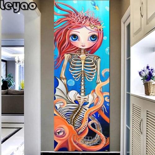 Full Square/Round Drill 5D Diamond Embroidery Little Mermaid Skull & Octopus Diamond Painting Rhinestones Mosaic Cross Stitch