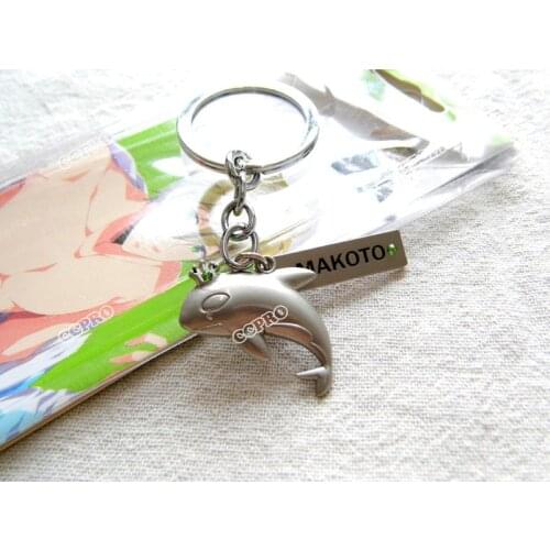 Anime Free!iwatobi Swim Club Cosplay Accessories Tachibana Makoto Killer Whale Shape Metal Keychain for Gift or Collection