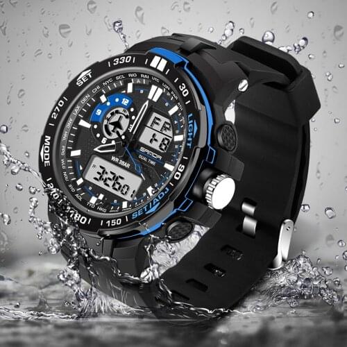 SANDA Shock Watches Men Military Army Mens Watch Waterproof Reloj Led Digital Sports Wristwatch Male Gift Analog Watches Male