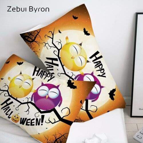 3D Pillow Case Pillowcase Custom/50x70/50x75/50x80/70x70 Decorative Pillow Cover,Bedding Halloween owls,Drop Ship